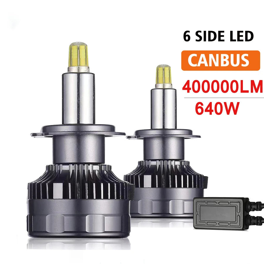 72 CSP 3D 360 H7 Led Canbus 400000LM Car Headlights Bulbs H11 H1 HB3 9005 HB4 9006 640W Auto Fog Lights Moto Mini Lamp