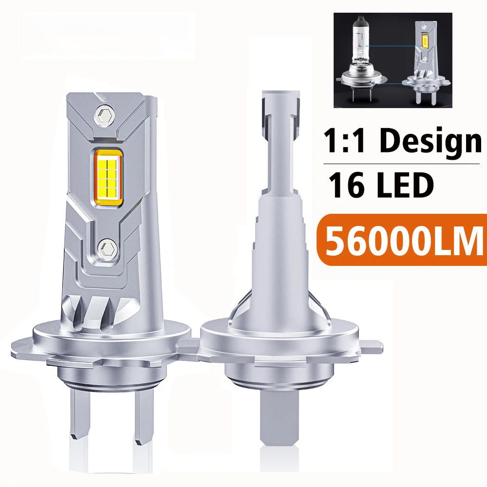 H7 LED H11 Bulb Headlight 56000LM 80W Kit Mini Wireless 6000K CSP for Car Headlamp 9005 9006 12V Auto Lamps H4 Turbo Led