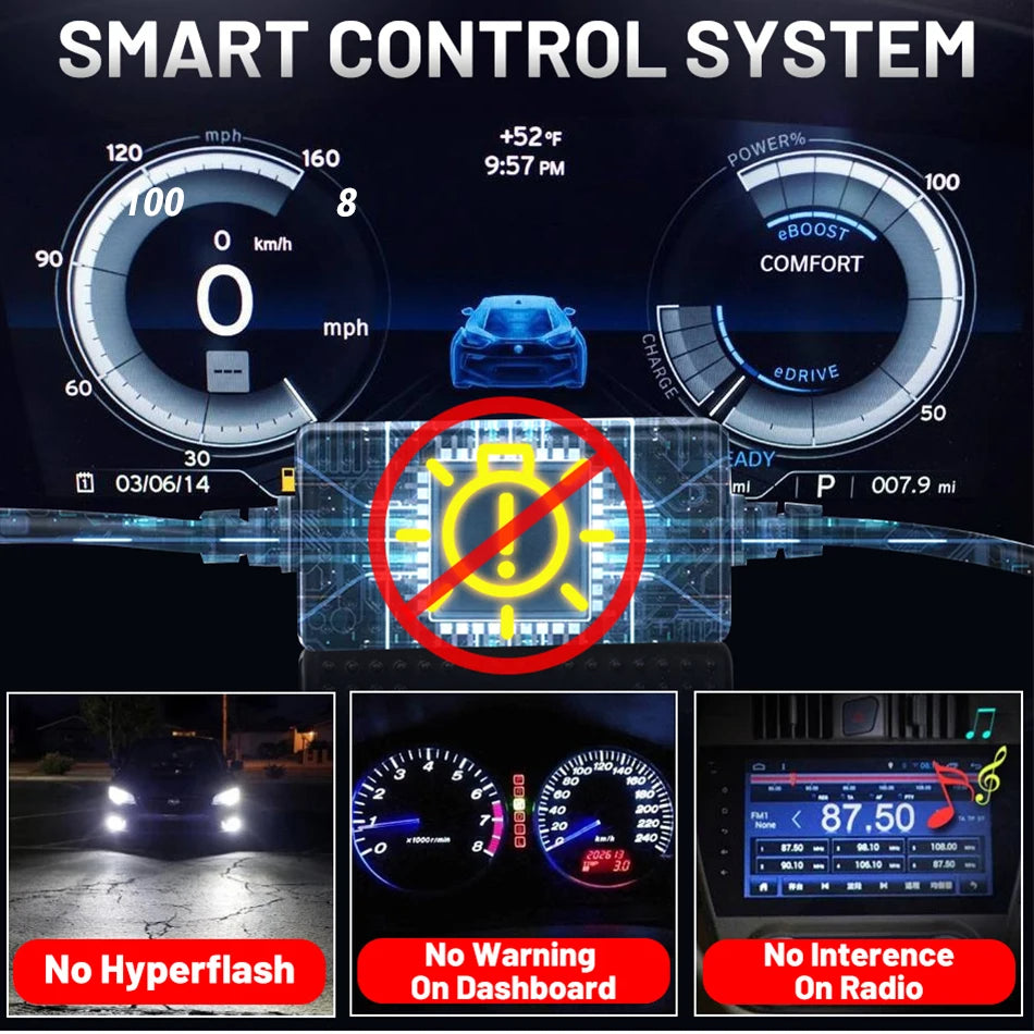 72 CSP 3D 360 H7 Led Canbus 400000LM Car Headlights Bulbs H11 H1 HB3 9005 HB4 9006 640W Auto Fog Lights Moto Mini Lamp