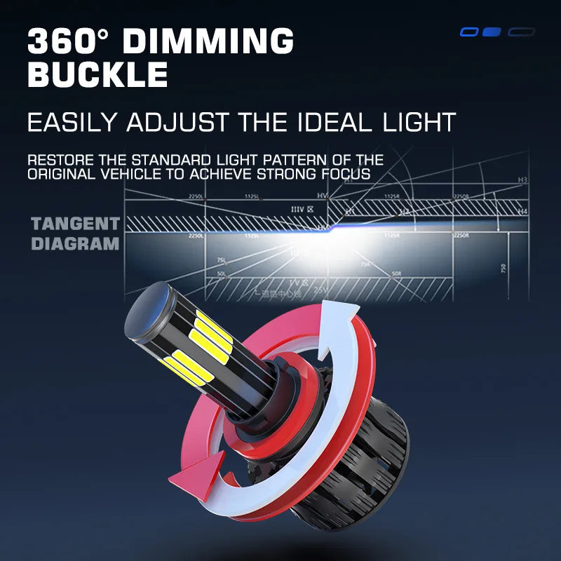 300W 280000LM Car Light 12 Side 3D 360 H8 H3 H7 H9 9006/HB4 9005/HB3 H4 H11 H1 H13 Led Headlight Bulb Car Light 12V