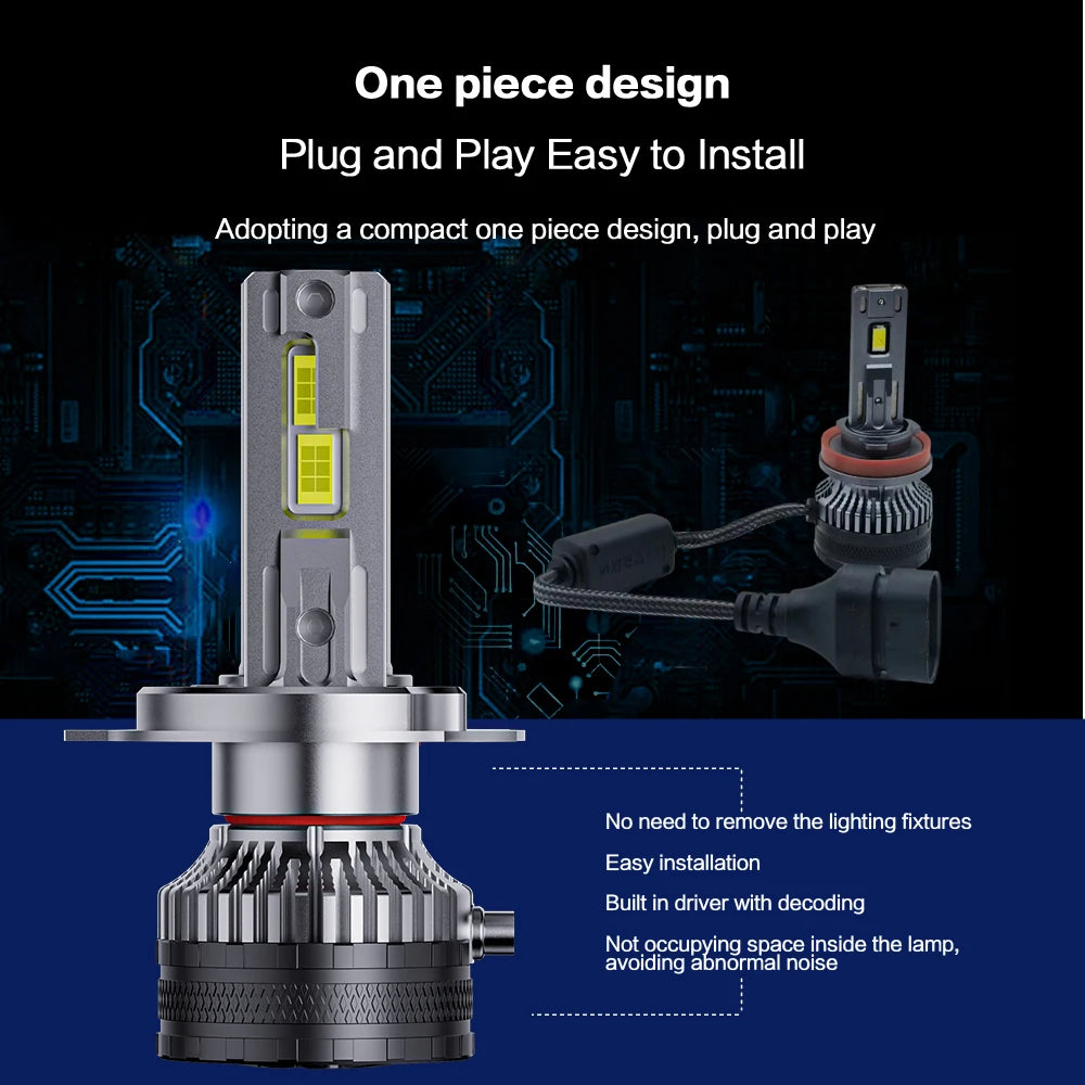 420000LM H7 H4 H11 LED Headlight 520W High Power H1 H8 H9 HB4 HB3 9005 9006 9012 Turbo Lamp 6000K 12V Car 24V Truck Light