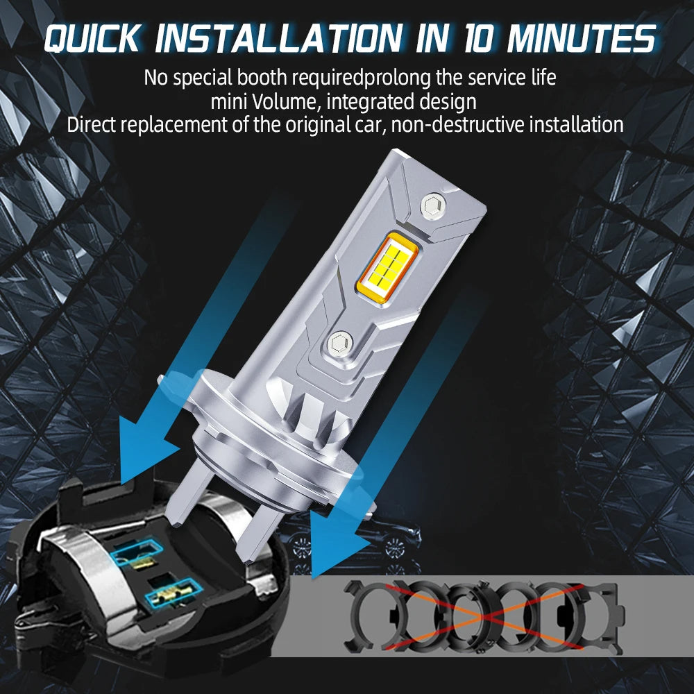 H7 LED H11 Bulb Headlight 56000LM 80W Kit Mini Wireless 6000K CSP for Car Headlamp 9005 9006 12V Auto Lamps H4 Turbo Led