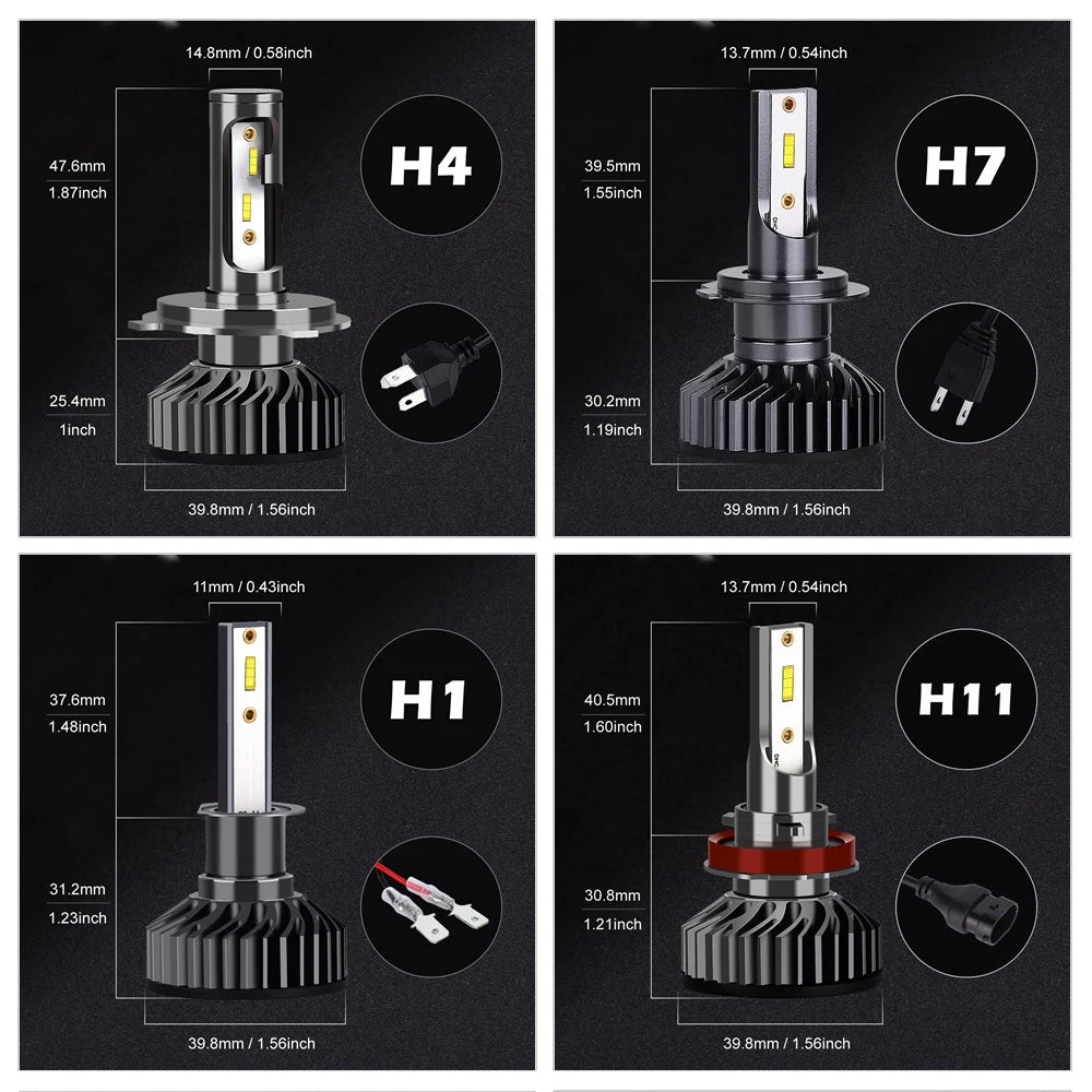 Car Headlight 26000LM 130W CSP H4 LED H7 Canbus H1 H3 H8 H11 9005 9006 3000K 6000K Car Auto Headlamp Led Lights For Car