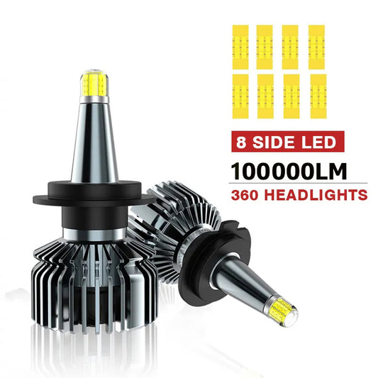 360º Car Headlight Bulb H7 LED 100000LM 120W H1 H11 H3 9005 HB3 9006 HB4 9012 D1S D2S 360000LM 6000K 12V Lamp Fog Light