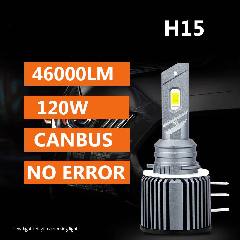 High Beam Lamp 46000LM 120W H15 LED Canbus No Error Car Daytime Running Lights For Audi Mercedes Benz BMW Volkswagen Golf