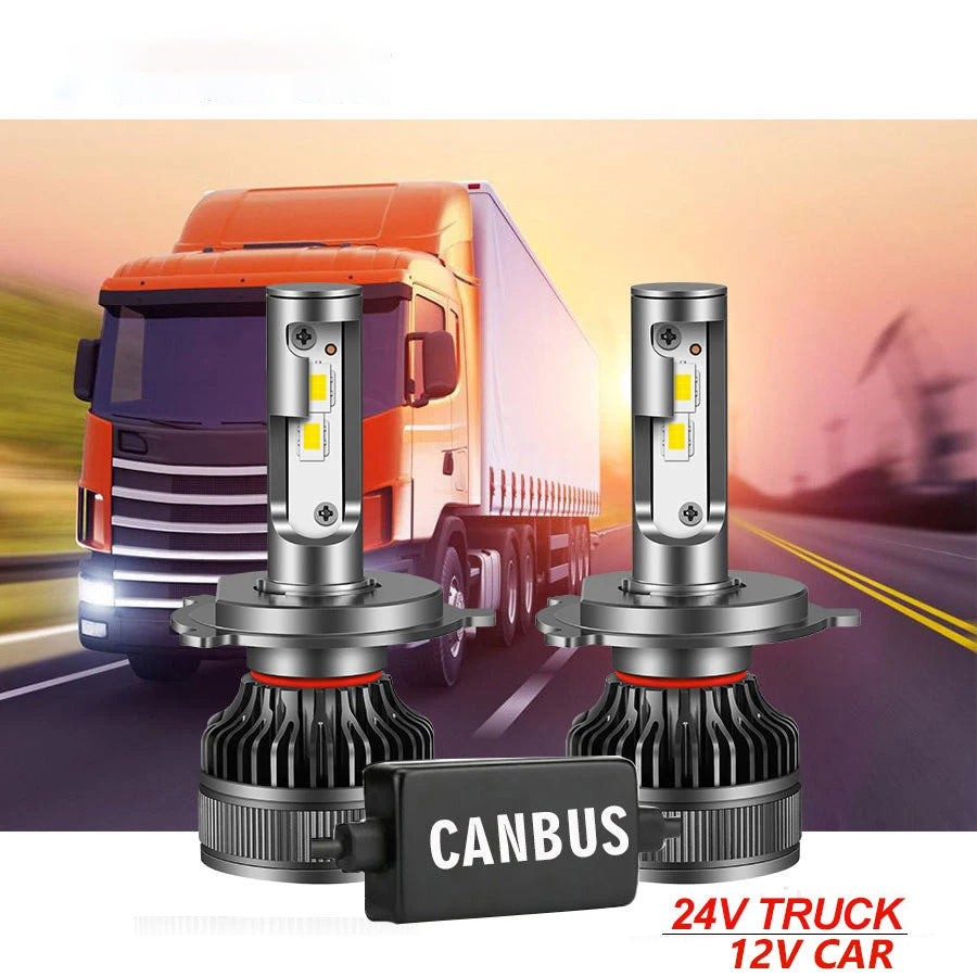 H7 LED Canbus Bulbs H4 LED Headlight H11 HB4 9006 HB3 9005 520W 260000LM Auto Moto CSP 12V 24V 3570 CHIP 24v For Truck