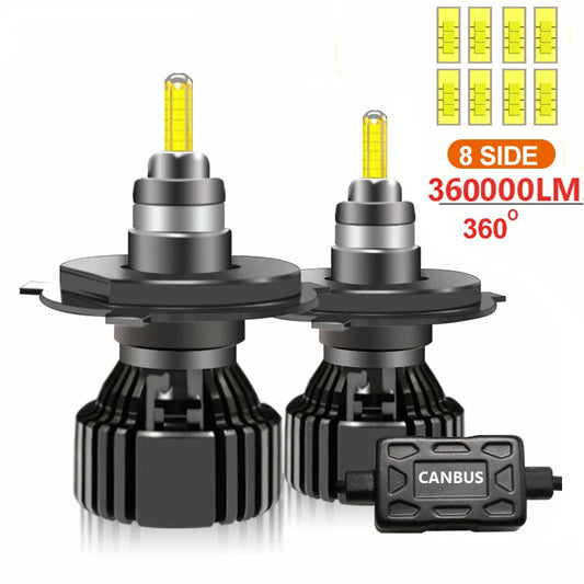 360 H4 H11 LED 360000LM 620W Canbus 9012 HIR2 H7 H1 H3 H8 D1S D2S HB3 9005 HB4 9006 Led Car Headlight 6000K Fog Lamp 12V