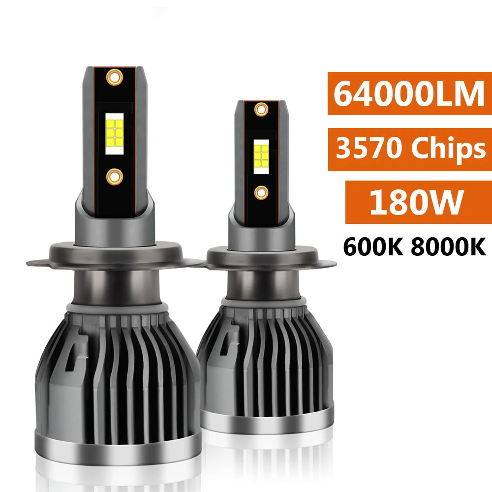 H4 LED Headlight 64000LM CSP Chip LED H7 H1 H11 H8 H9 9005 9006 HB3 HB4 180W 6000K 8000K PTF Ice Bulb Fog Light