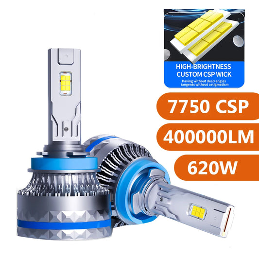 Car LED Headlight H7 LED H4 H1 H8 H11 HB3 HB4 9005 9006 9012 6000K 620W 400000LM Auto LED Lamp Turbo Fog Light 12V 24V