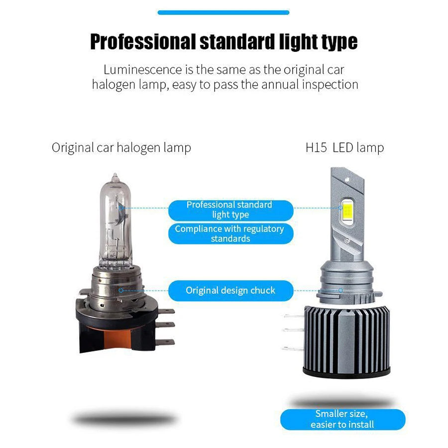 High Beam Lamp 46000LM 120W H15 LED Canbus No Error Car Daytime Running Lights For Audi Mercedes Benz BMW Volkswagen Golf