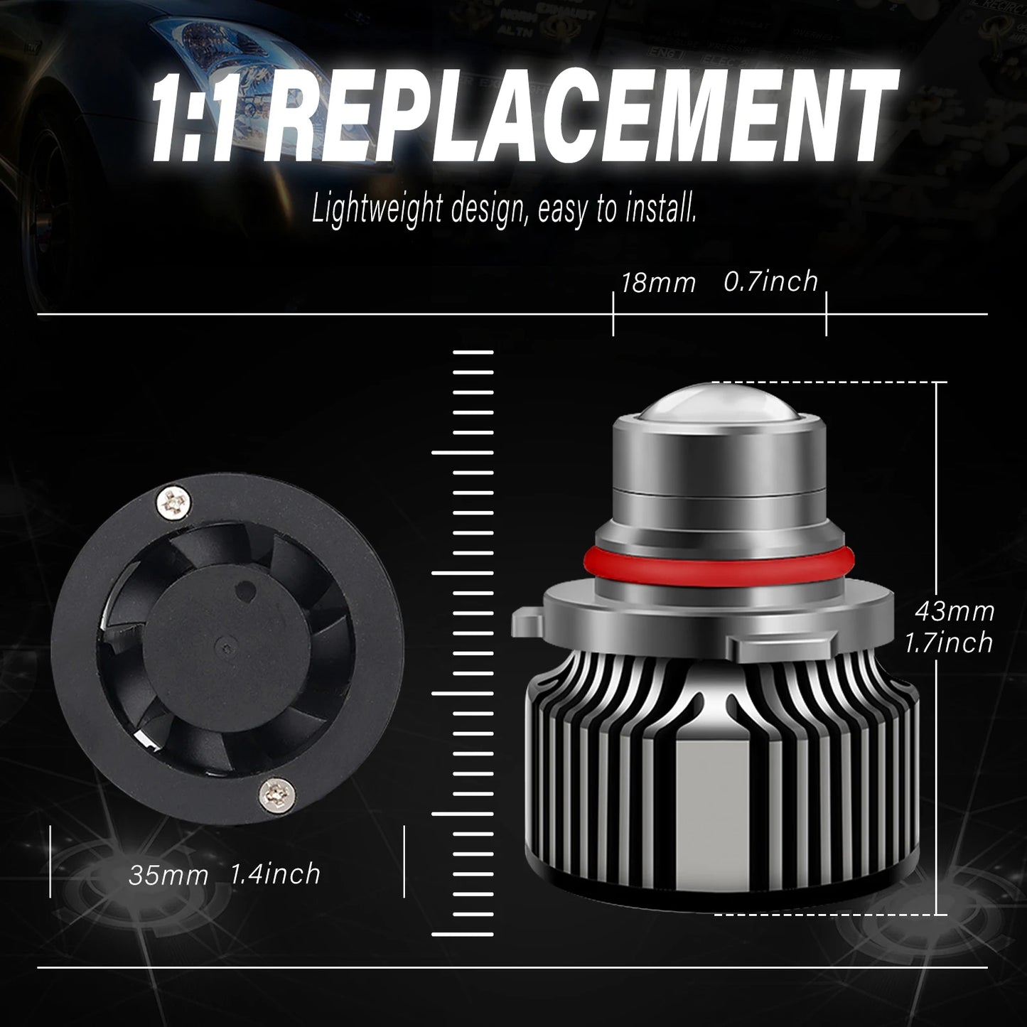 Laser Lens H7 H11 Led Fog Light Bulb H8 H9 9005 9006 HB3 9006 HB4 CSP 8000K 6000K 3000K Turbo Headlight Light For Car 12V