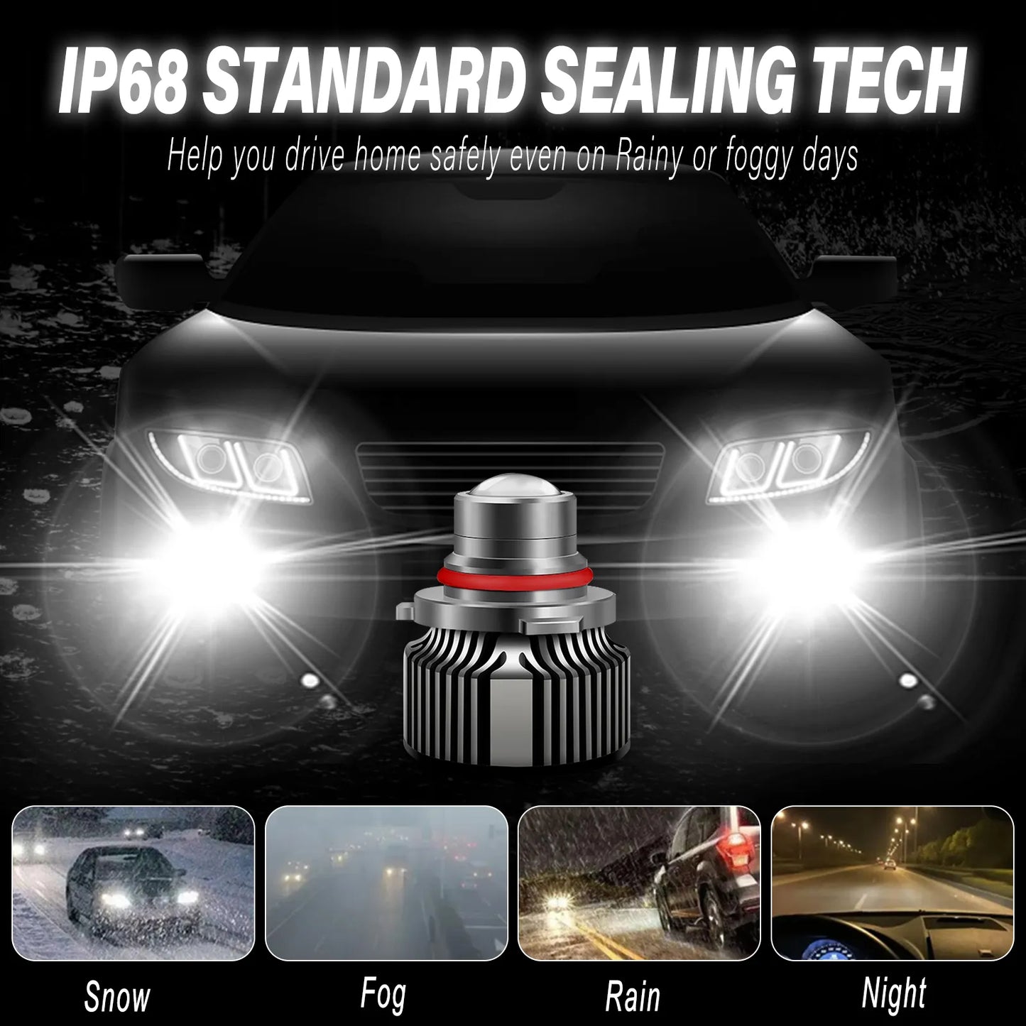 Laser Lens H7 H11 Led Fog Light Bulb H8 H9 9005 9006 HB3 9006 HB4 CSP 8000K 6000K 3000K Turbo Headlight Light For Car 12V