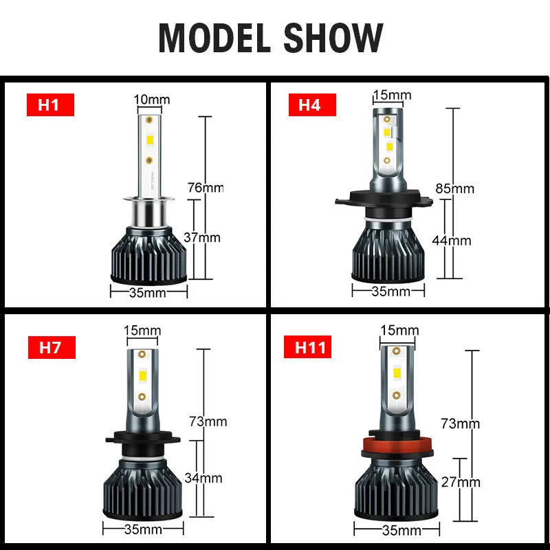 H7 Led Headlight Turbo 160000LM 180W 3570 Chips H1 H4 LED Bulbs Lamps 4300K 6000K 8000K 80000LM 80W H8 H9 H11 Fog Lights